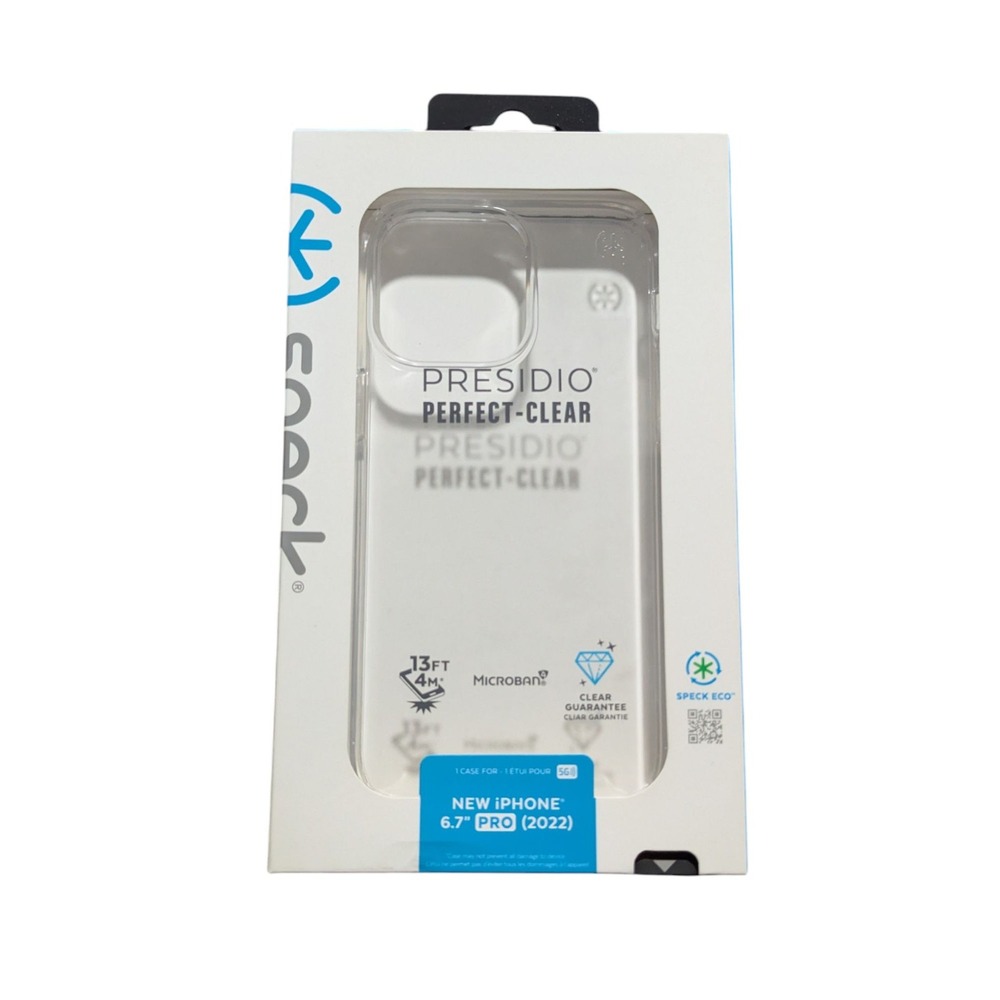 B9. Speck Presidio Perfect-Clear Case For Apple iPhone 14 Pro Max -‎ New!